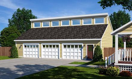 Garage Plan 30013 - 3 Car Garage Elevation