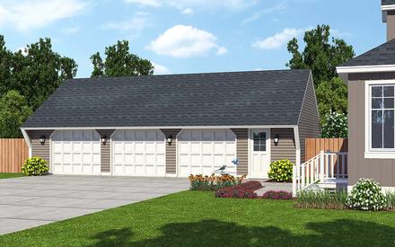 Garage Plan 30023 - 3 Car Garage Elevation