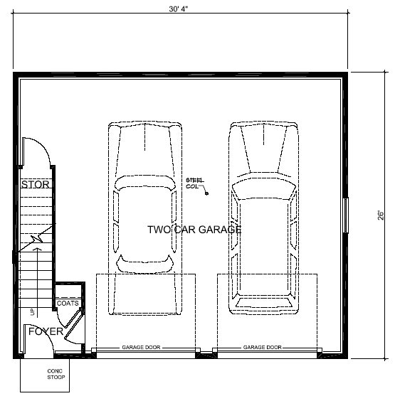 Cape Cod Cottage Country Farmhouse Saltbox Level One of Plan 30030