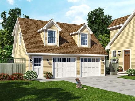 Cape Cod Cottage Country Farmhouse Saltbox Elevation of Plan 30030