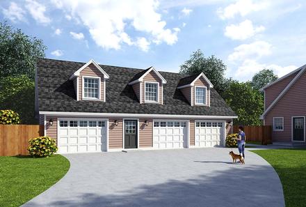Cape Cod Country Traditional Elevation of Plan 30032