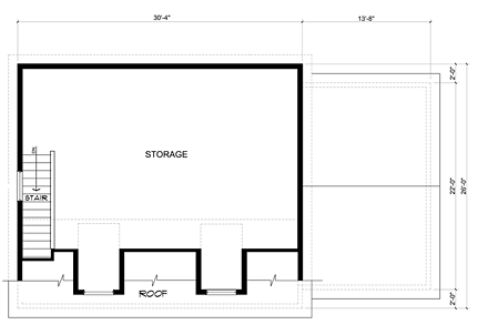 Cape Cod, Saltbox, Traditional 3 Car Garage Apartment Plan 30033 Second Level Plan