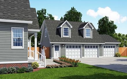 Cape Cod Saltbox Traditional Elevation of Plan 30033