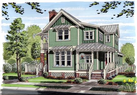 Bungalow Coastal Cottage Country Farmhouse Traditional Elevation of Plan 30501