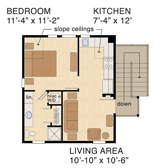 Garage Plan 30503 - 2 Car Garage Apartment Level Two