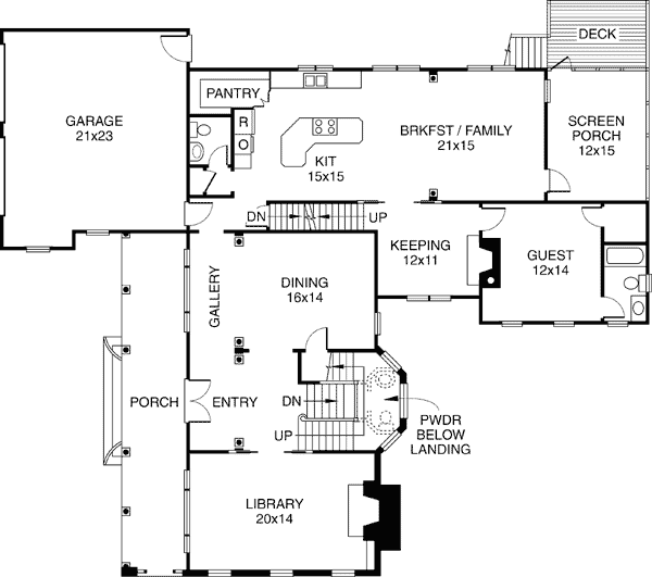 Colonial Southern Level One of Plan 32211