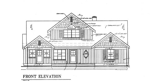 Bungalow Coastal Country Rear Elevation of Plan 32309