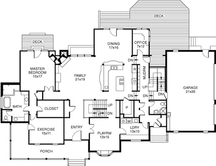 House Plan 32327 First Level Plan