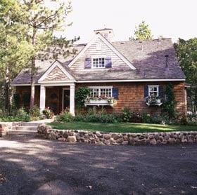 Bungalow Cape Cod Coastal Cottage Elevation of Plan 32341