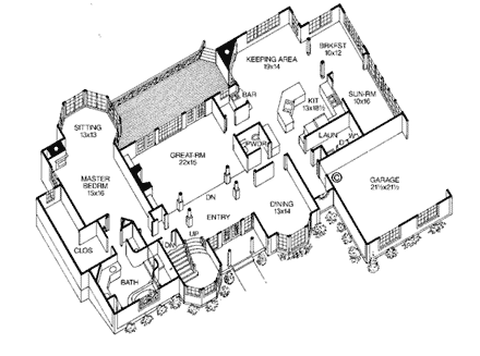 House Plan 32515 First Level Plan