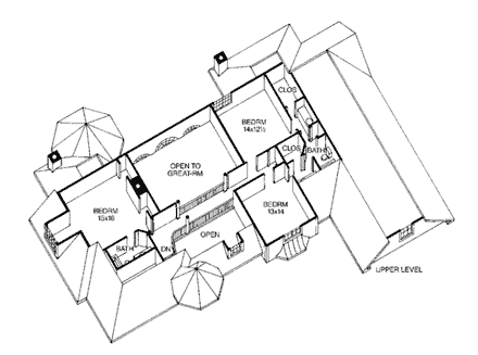 House Plan 32515 Second Level Plan