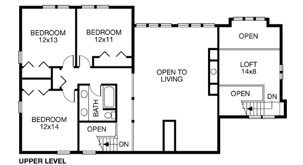 Bungalow Contemporary Craftsman Level Two of Plan 32533