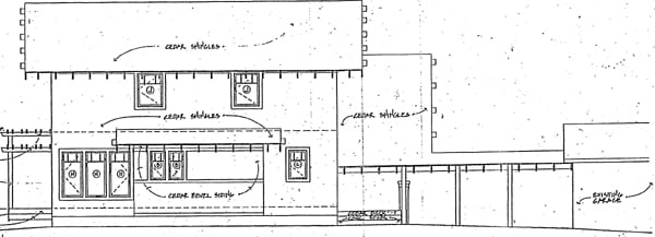 Bungalow Contemporary Craftsman Rear Elevation of Plan 32533