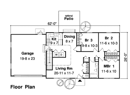 House Plan 34002 First Level Plan