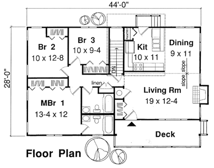 House Plan 34003 First Level Plan