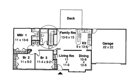 House Plan 34004 First Level Plan
