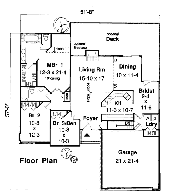 Ranch Traditional Level One of Plan 34010