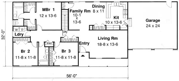 Ranch Level One of Plan 34011