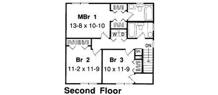 House Plan 34018 Second Level Plan