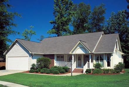 Country European One-Story Ranch Traditional Elevation of Plan 34029