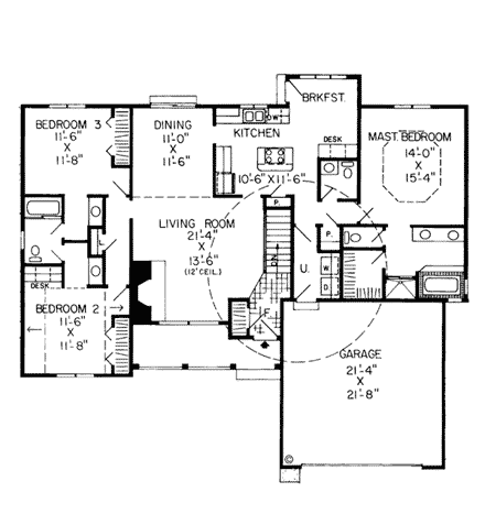 House Plan 34031 First Level Plan