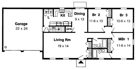 House Plan 34054 First Level Plan