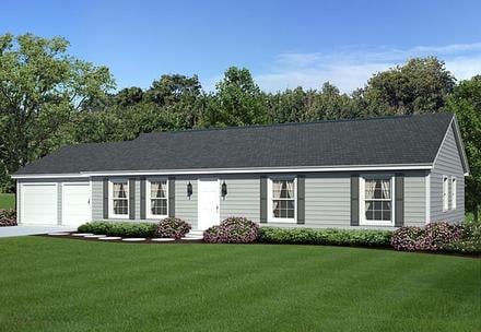 One-Story Ranch Traditional Elevation of Plan 34054