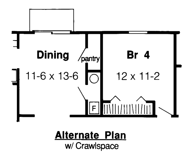 Ranch Traditional Alternate Level One of Plan 34055