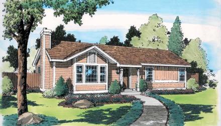 One-Story Ranch Traditional Elevation of Plan 34353