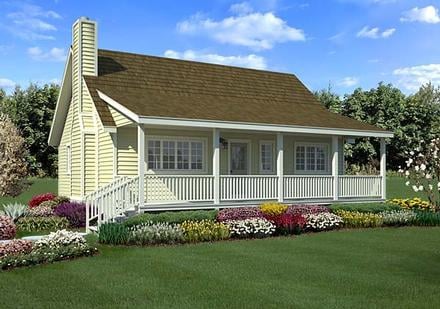 Country Farmhouse Traditional Elevation of Plan 34600