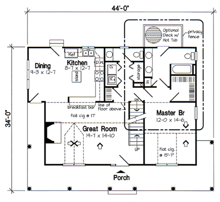 House Plan 34602 First Level Plan