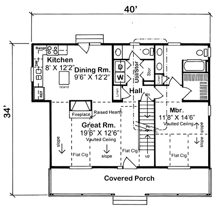 House Plan 34603 First Level Plan