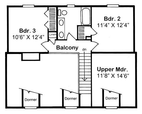 Country Farmhouse Southern Level Two of Plan 34603