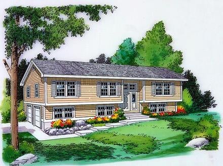 Country Ranch Traditional Elevation of Plan 34679