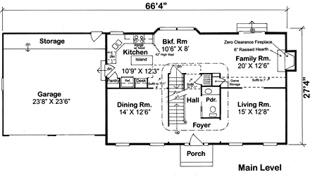 House Plan 34705 First Level Plan