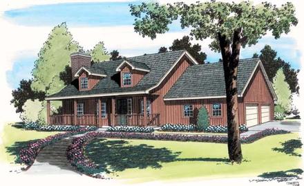 Country Southern Elevation of Plan 34730