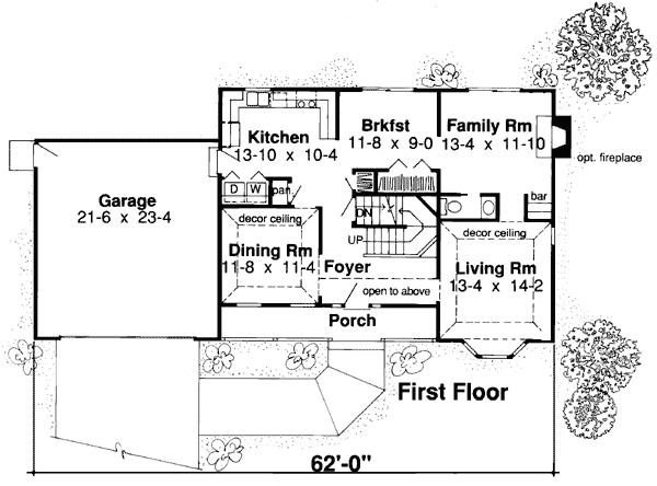 Country Farmhouse Traditional Level One of Plan 34776