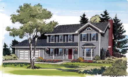 Country Farmhouse Traditional Elevation of Plan 34776