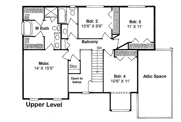 Country Farmhouse Traditional Level Two of Plan 34827