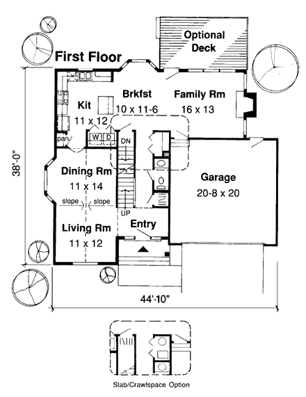 House Plan 34851 First Level Plan