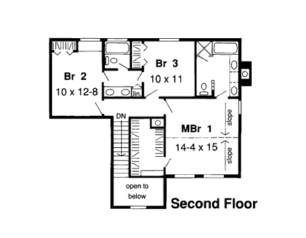 House Plan 34851 Second Level Plan
