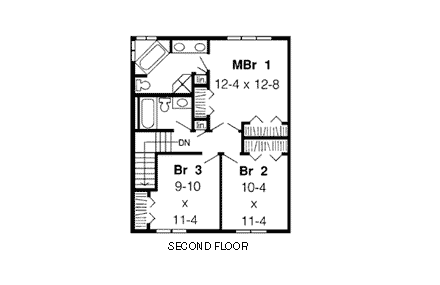 House Plan 34878 Second Level Plan