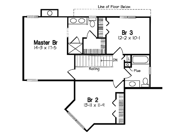 Country Farmhouse Traditional Level Two of Plan 34901