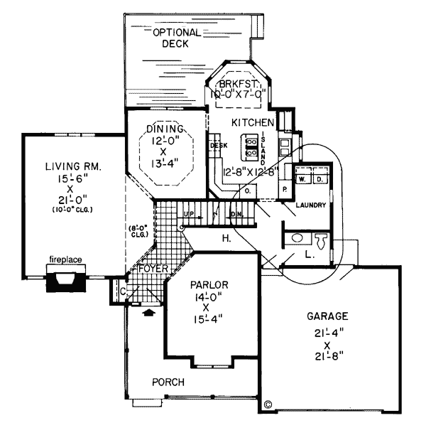 Farmhouse Traditional Level One of Plan 34926