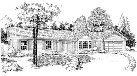 One-Story Ranch Traditional Elevation of Plan 34952