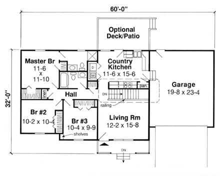 House Plan 35006 First Level Plan