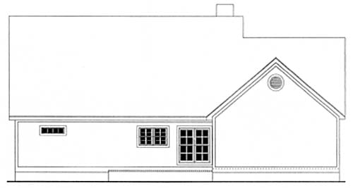 Country Rear Elevation of Plan 40005