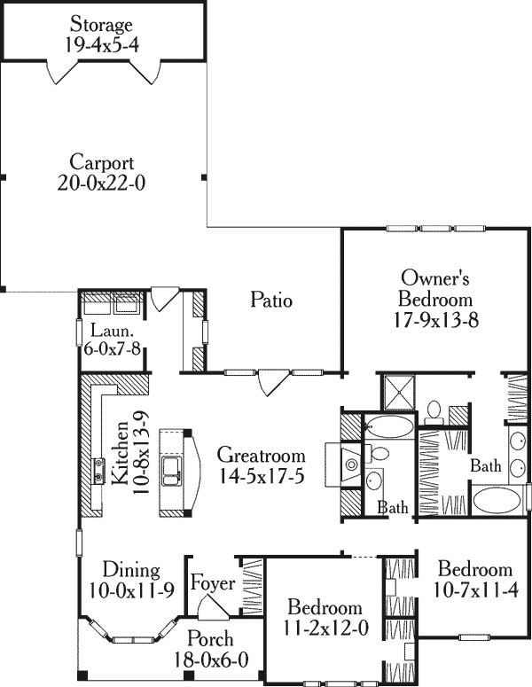 Country European Ranch Level One of Plan 40006