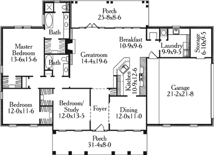 House Plan 40009 First Level Plan