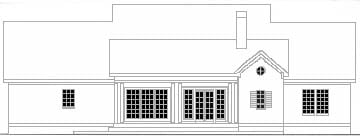 Cape Cod Colonial Rear Elevation of Plan 40009